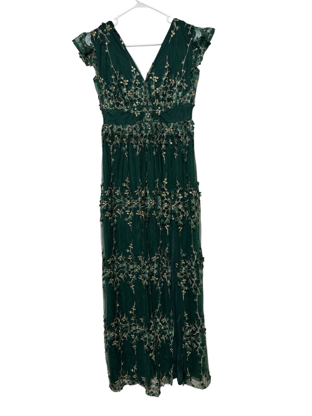 Altars State Embroidered Green Hold Dress Size Medium Celtic Irish Wedding Fairy
